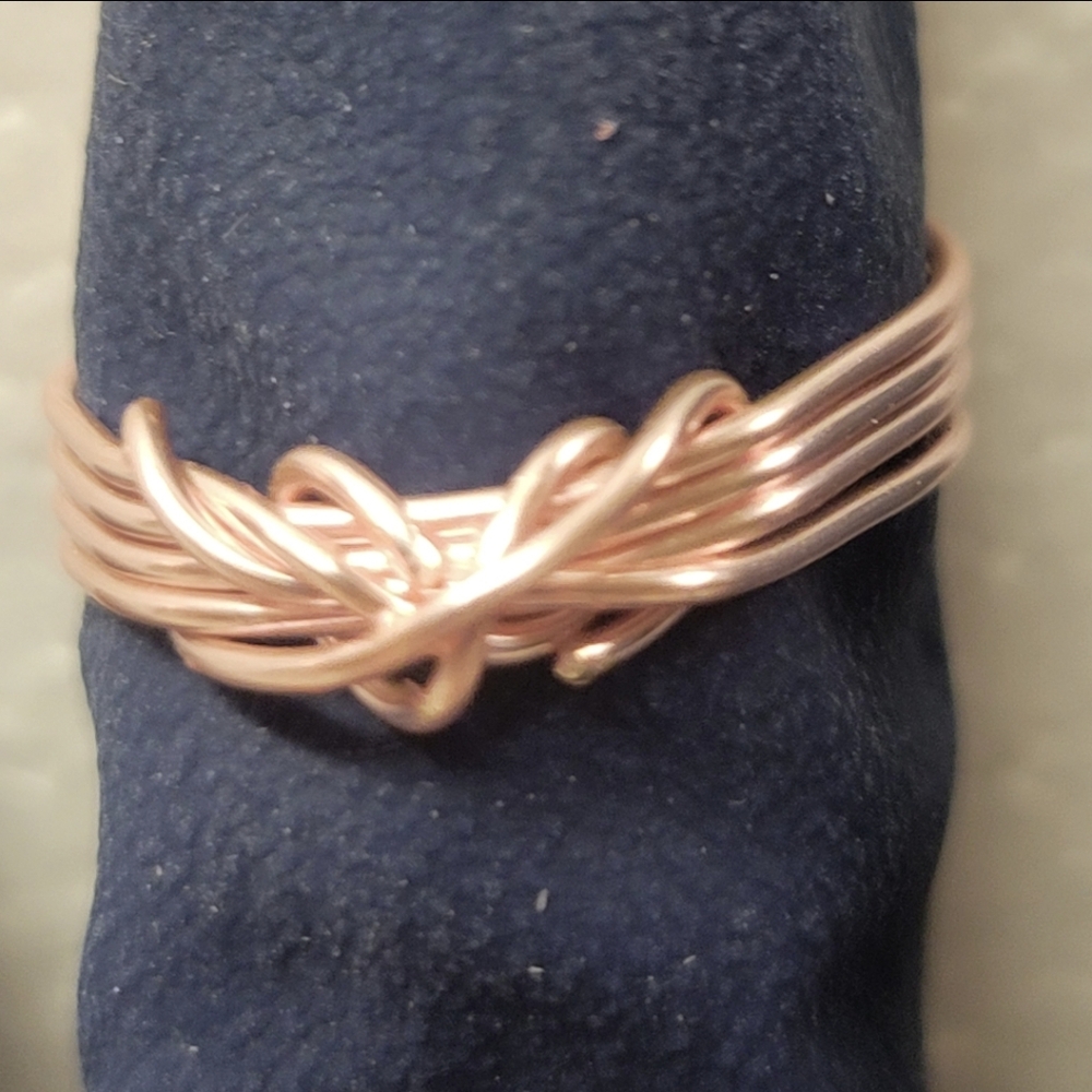 Hand Crafted Rose Gold Wire Infinity Bow Shaped Ring